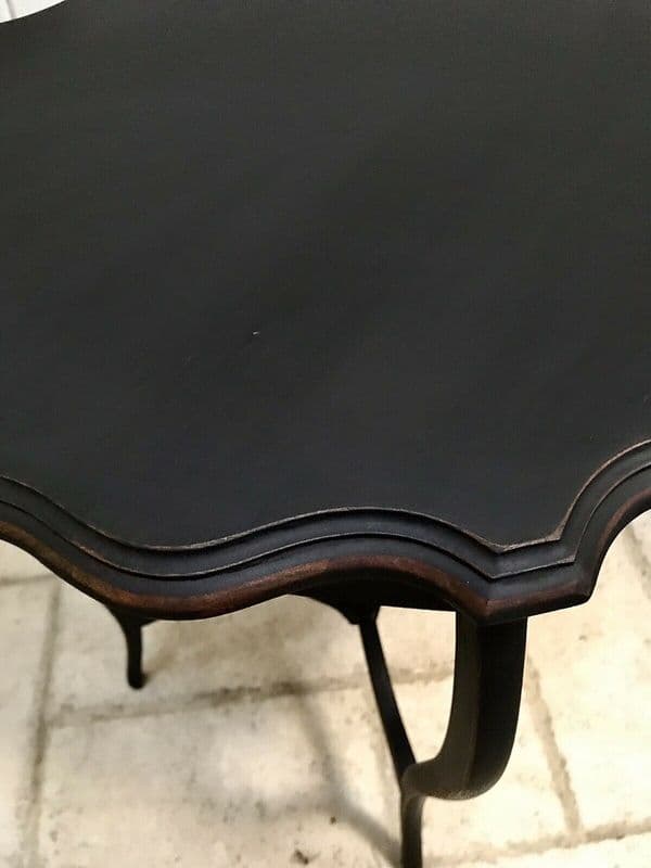 Antique Edwardian Black Painted Occasional Hall Side Lamp Table