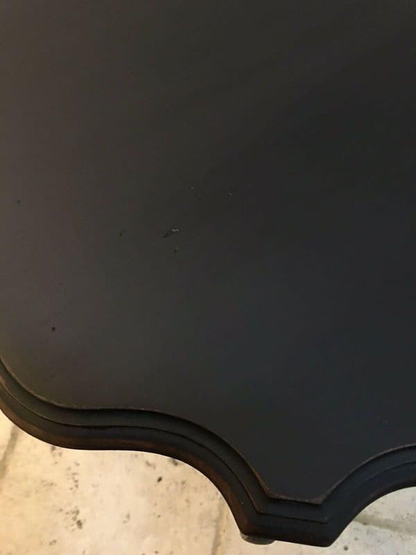 Antique Edwardian Black Painted Occasional Hall Side Lamp Table