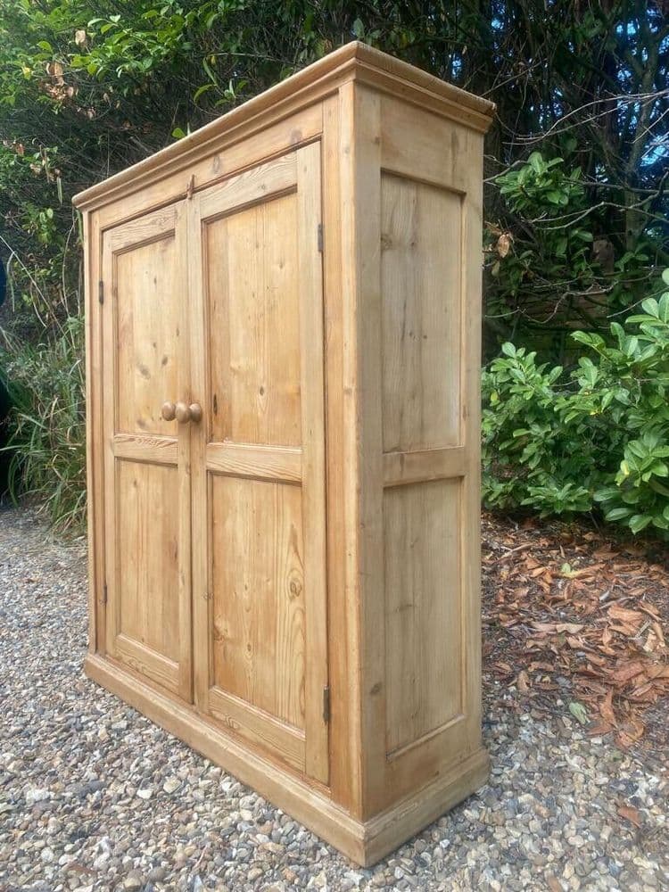 Antique Victorian Solid Pine School Larder Cupboard Hall Storage