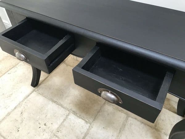 Black Painted French Style Reproduction Console Hall Dressing Writing Side Table