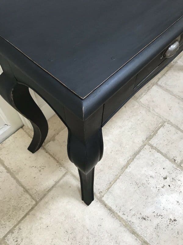 Black Painted French Style Reproduction Console Hall Dressing Writing Side Table