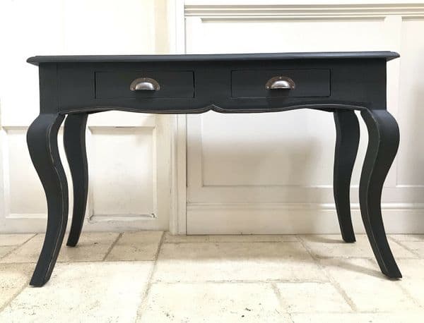 Black Painted French Style Reproduction Console Hall Dressing Writing Side Table