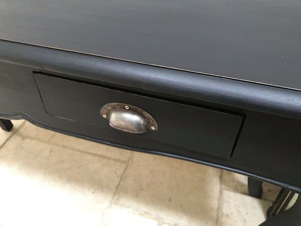 Black Painted French Style Reproduction Console Hall Dressing Writing Side Table