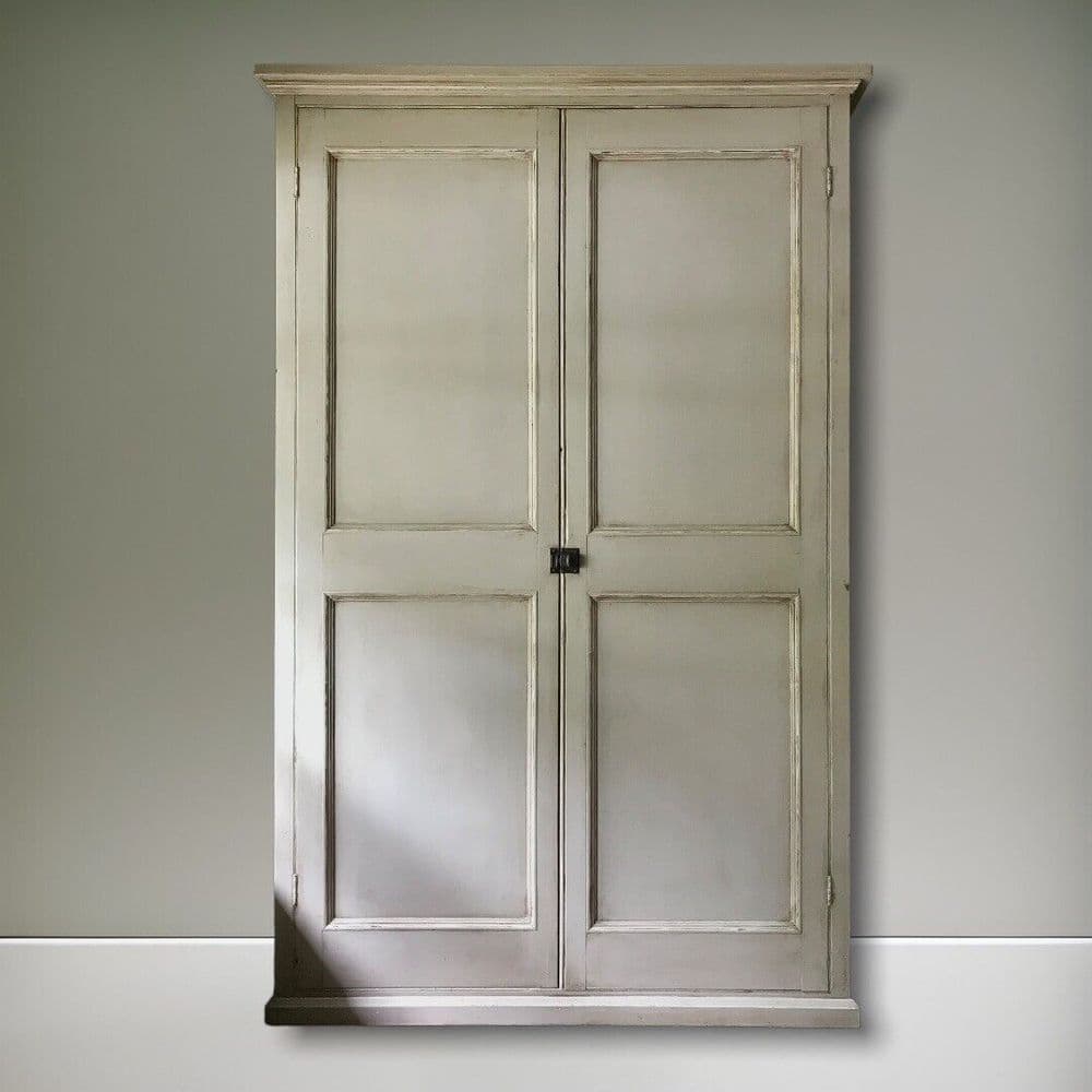 Solid Raud Cupboard Large Vintage Solid Pine Grey Painted School Larder Cupboard Hall Storage