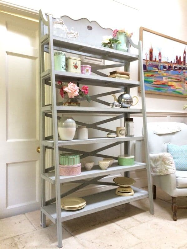 Rustic Grey Painted Tiered Plant Stand Shelving Unit Shelves Bathroom Kitchen