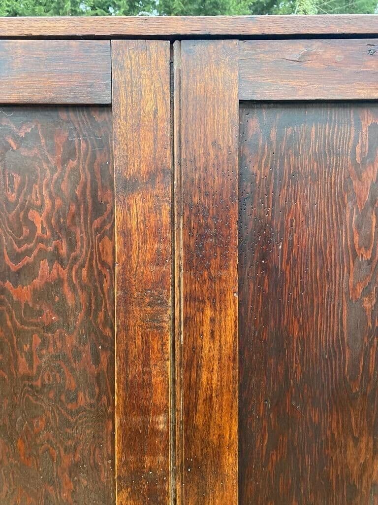 Tall Vintage Oak & Plywood School Larder Storage Cupboard