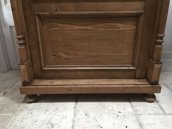 Vintage Pine European Early C20th Glazed Armoire Display Drinks Kitchen Cabinet