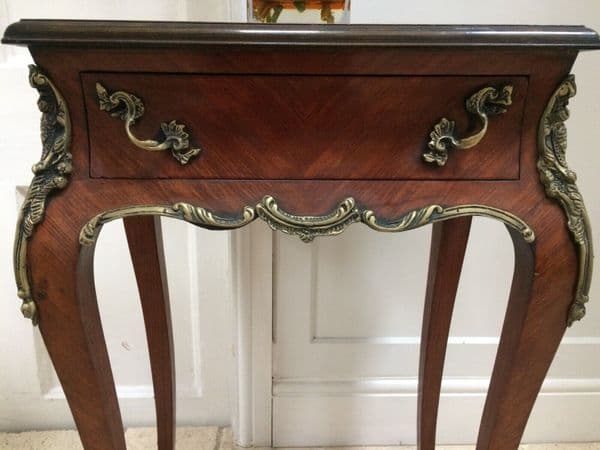 Vintage Repro French Ormolu Empire Style Side Occasional Table