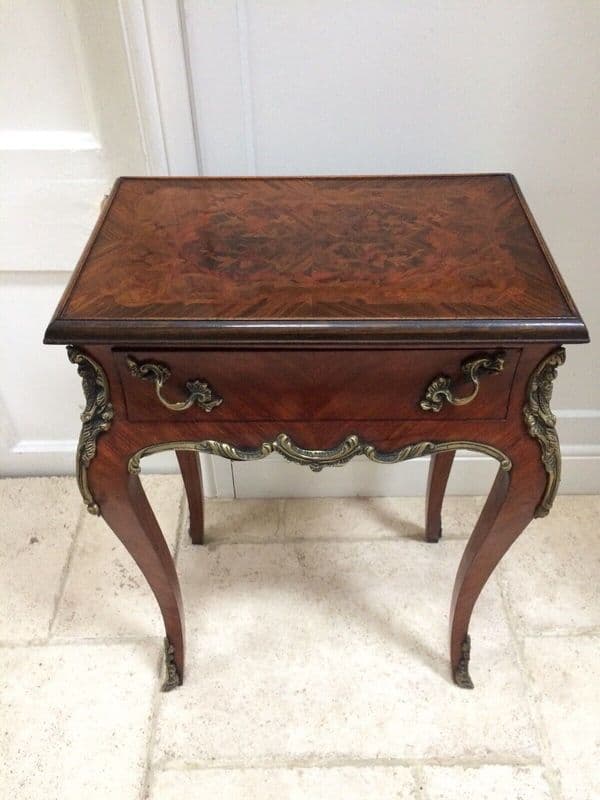 Vintage Repro French Ormolu Empire Style Side Occasional Table