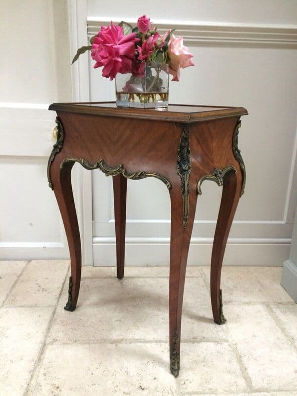 Vintage Repro French Ormolu Empire Style Side Occasional Table