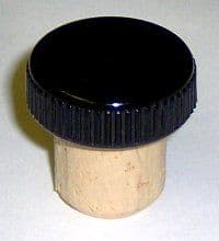 Black Plastic Top Liquor Stopper - 19.5mm Diameter