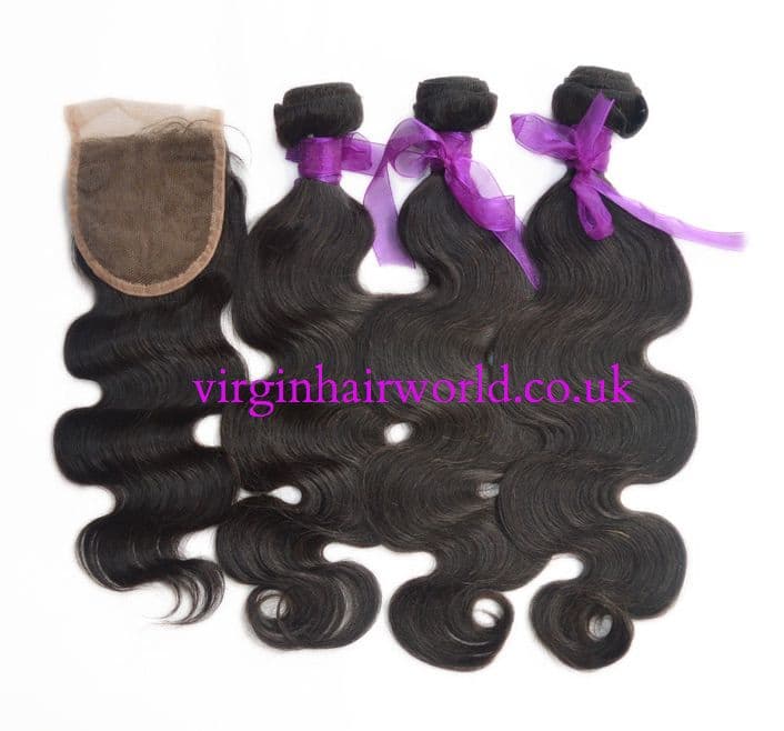 Brazilian Virgin hair Bundle with Closure.