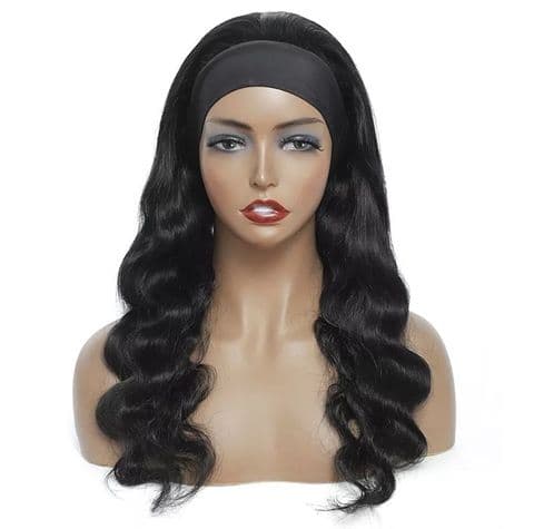 Human Hair Body Wavy Head Band Wig