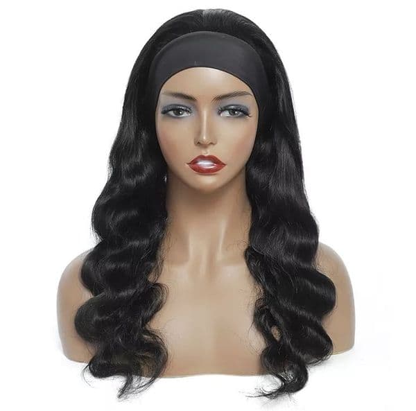Human Hair Body Wavy Head Band Wig