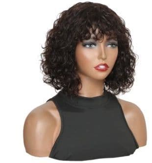 Human Hair Short Soft curl wig