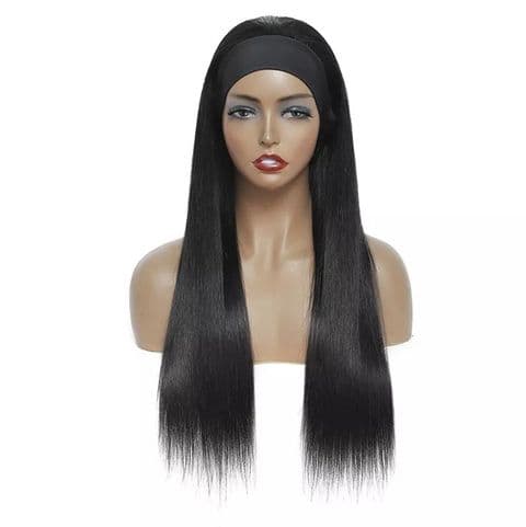Human Hair Straight Head Band Wig