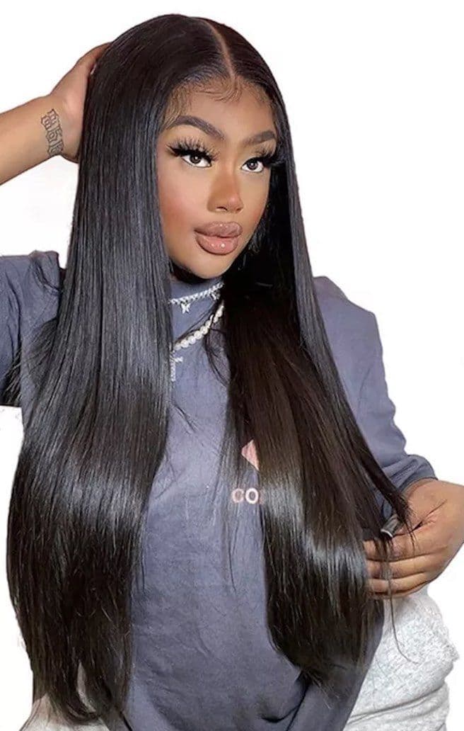 Human Hair Straight Lace Front Wig.