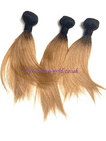 Straight Human Hair  2 tone Color Straight Hair