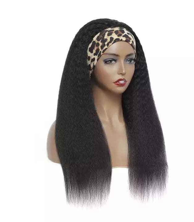 Straight Kinky Head Band Wig