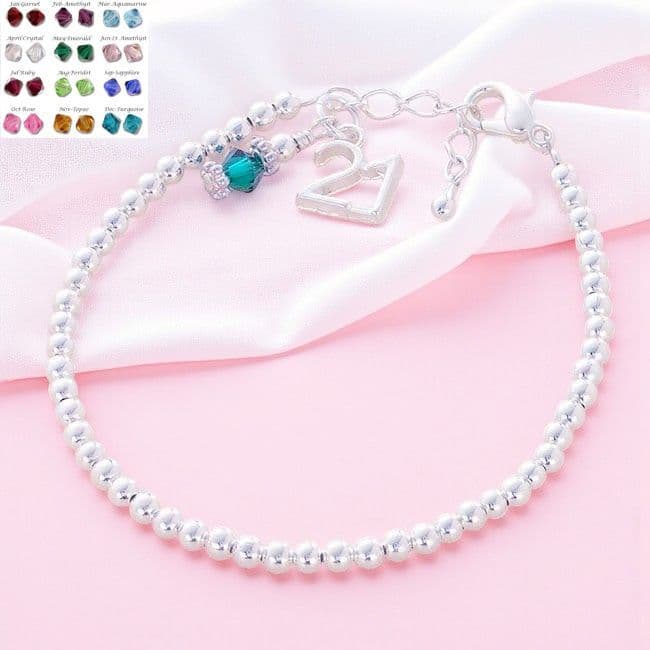21st Birthday Birthstone Bracelet on Card Mount | Jewels 4 Girls