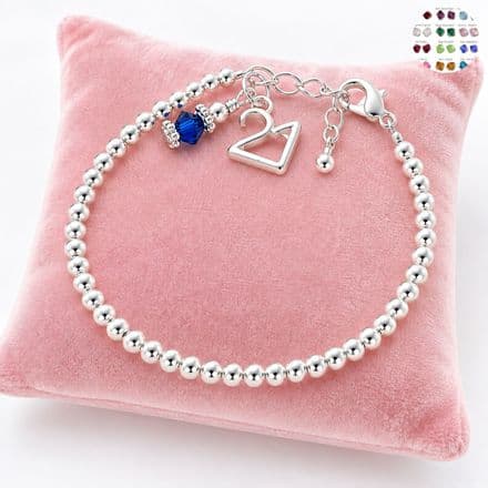 21st Birthday Birthstone Bracelet on Card Mount