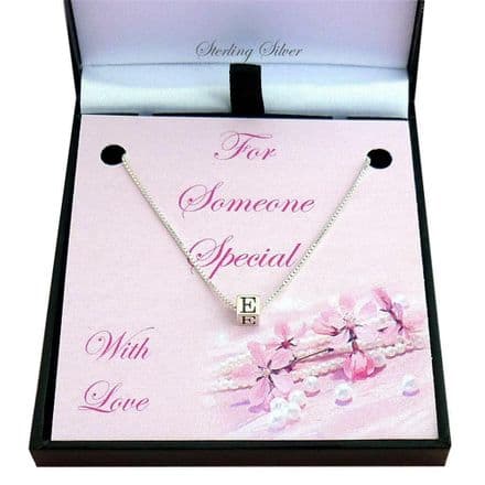 925 Silver Initial Letter Necklace for Women or Girls