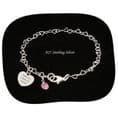 925 Sterling Silver Chain Bracelet, Birthstone,  Personalised Engraving on Heart| Jewels 4 Girls
