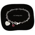 925 Sterling Silver Chain Bracelet, Birthstone,  Personalised Engraving on Heart| Jewels 4 Girls