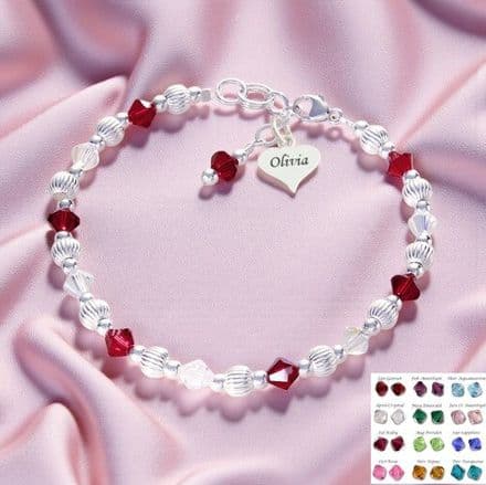 Amy Birthstone Bracelet with Engraving