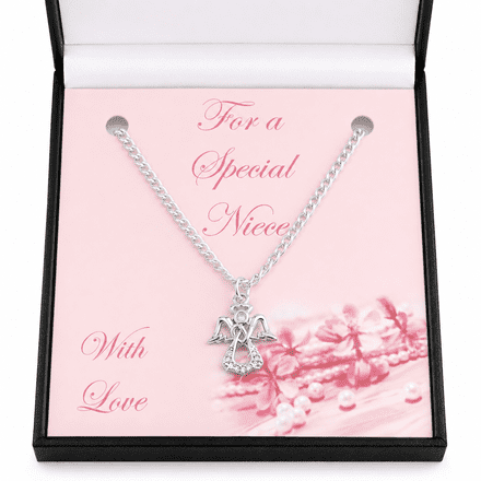 Angel Necklace with Crystals. Gift for Daughter, Granddaughter...