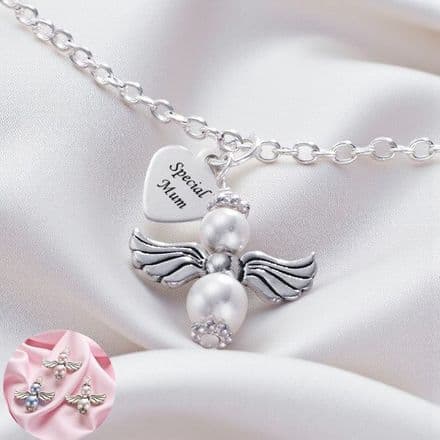 Angel Necklace with Sterling Silver Engraved Tag