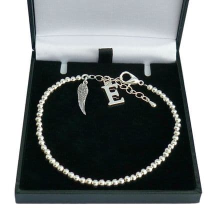 Angel Wing Bracelet with Letter Charm