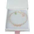 Any Birthstone Bracelet with Rose Gold Hearts | Jewels 4 Girls