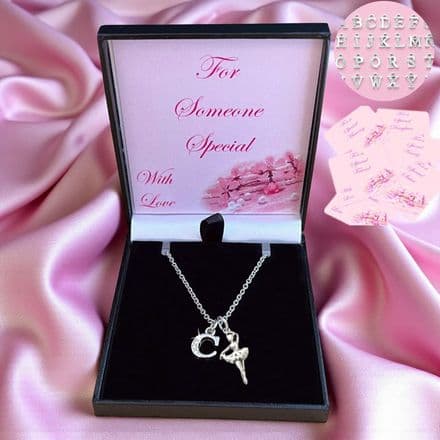 Ballerina Necklace for Girls, Any Letter/Initial charm