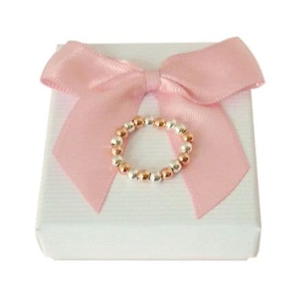 Beaded Single Stacker Ring, Various Metals