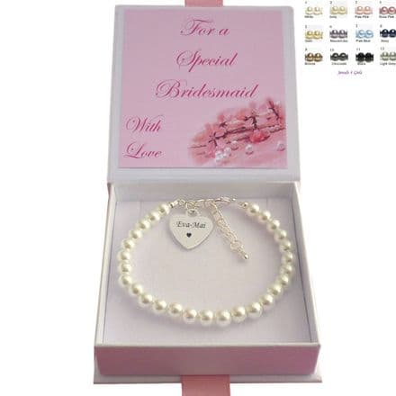 Beautiful Personalised Bracelets for Bridesmaids, Flower Girls, Maid of Honour with Any Engraving