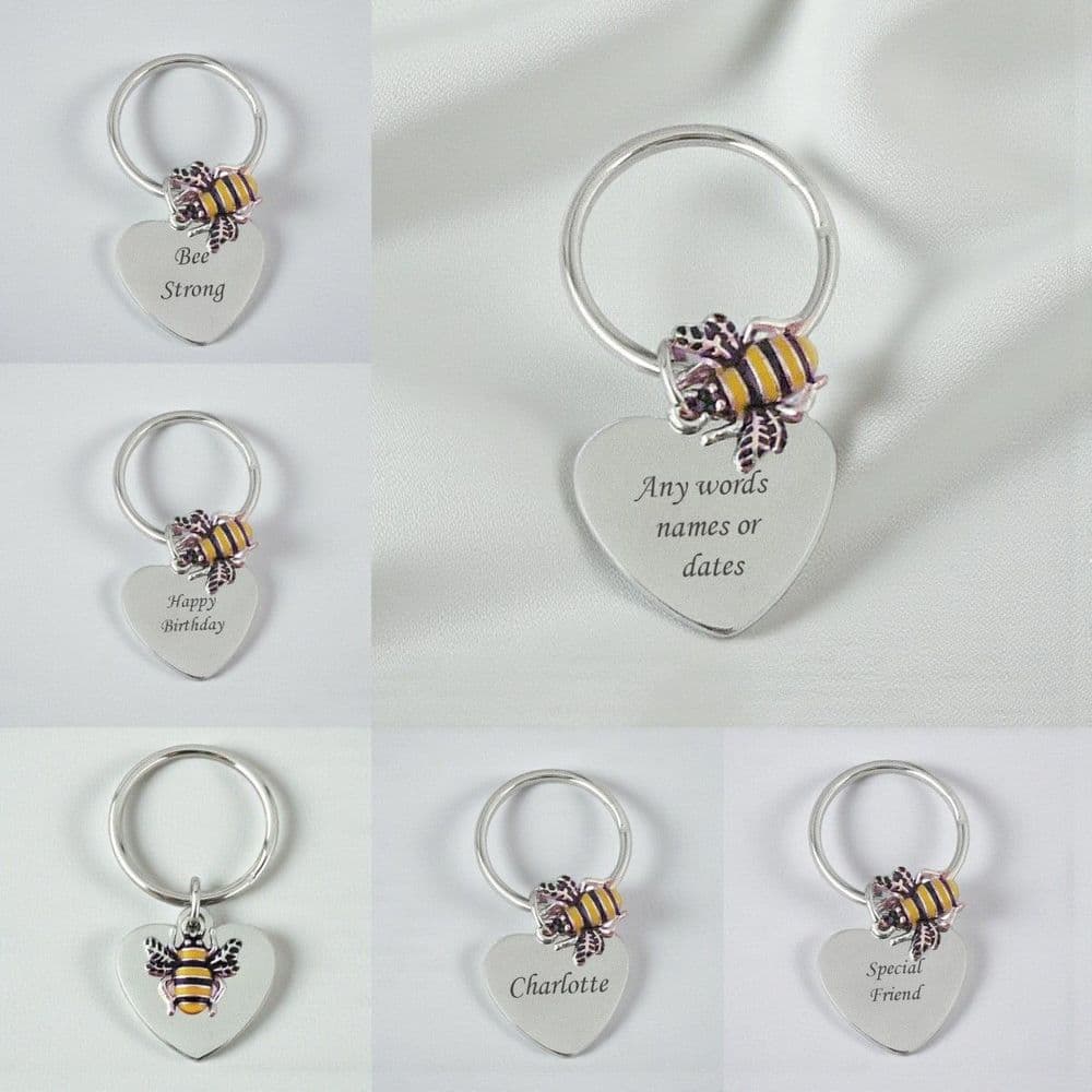 Bee Keyring with Engraving in Gift Box | Jewels 4 Girls