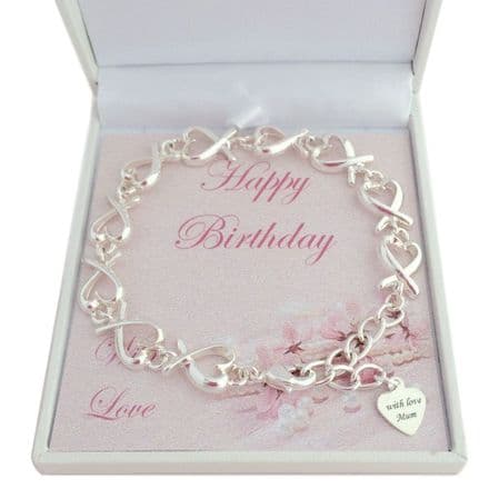 Birthday Bracelet, Engraved Gift for Mum, Friend etc