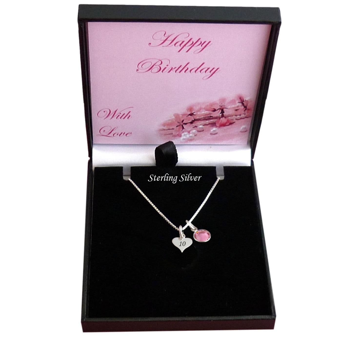 Birthday Necklace, Sterling Silver, Gift for a Girl Age 10, 11, 12