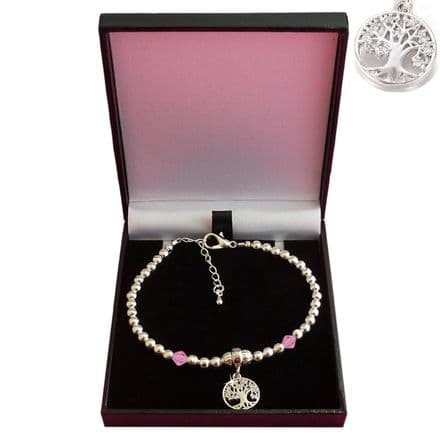 Birthstone and Tree of Life Bracelet for Women and Girls