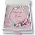 Birthstone Bracelet for Mum, Nanny etc, with Star Bead | Jewels 4 Girls