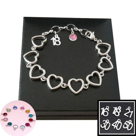 Birthstone Bracelet for Women, 16th, 18th, 21st, 30th, 40th, 50th Birthday Gift