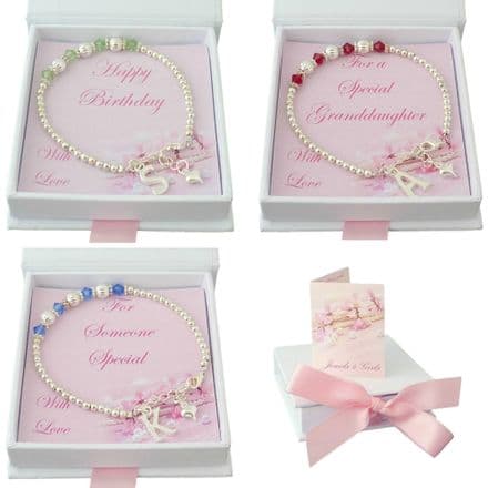 Birthstone Bracelet in Special Gift Box for Mum, Daughter, Sister etc