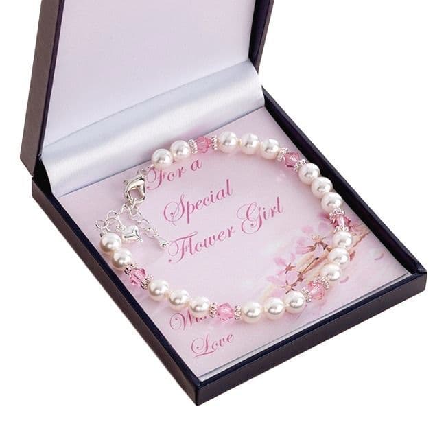 Birthstone Bracelet on Card Flower Girl or Bridesmaid | Jewels 4 Girls