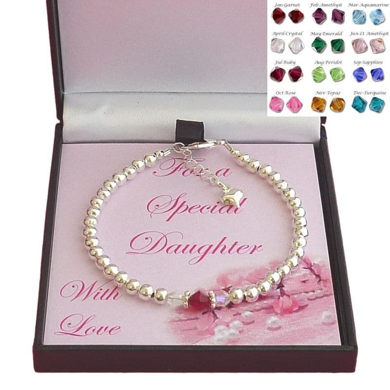 Birthstone Bracelet on Card Mount | Jewels 4 Girls
