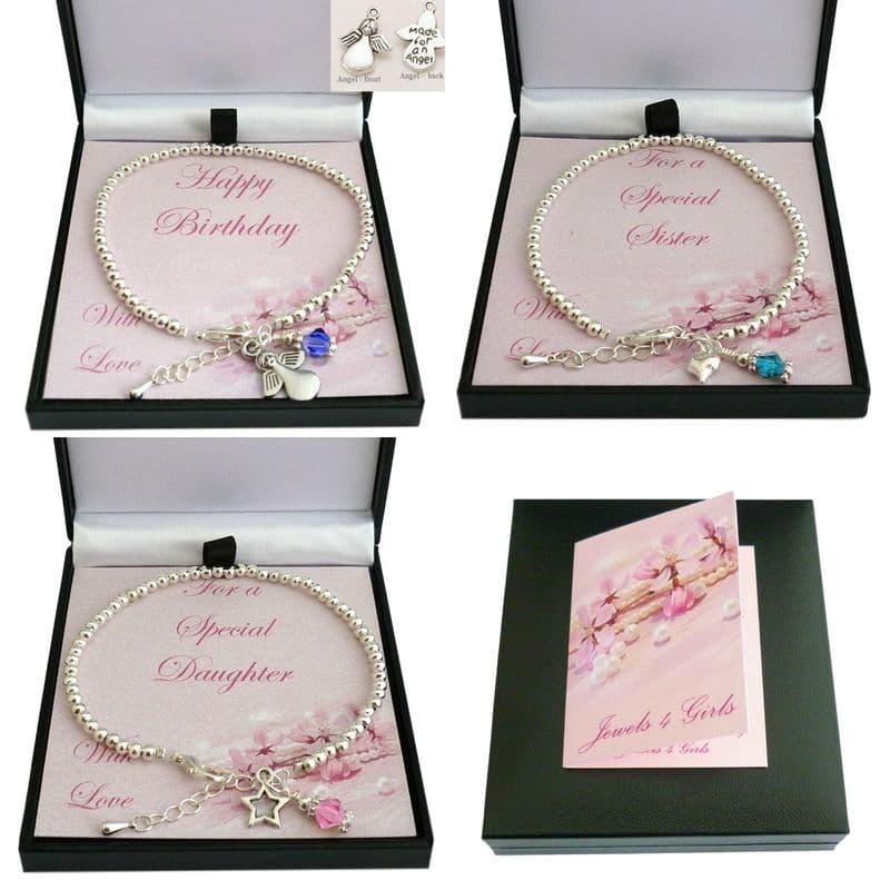 Birthstone Bracelet on Card Mount for Daughter, Sister etc | Jewels 4 Girls