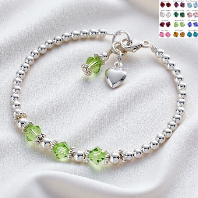 Birthstone Bracelet, Sterling silver | Jewels 4 Girls