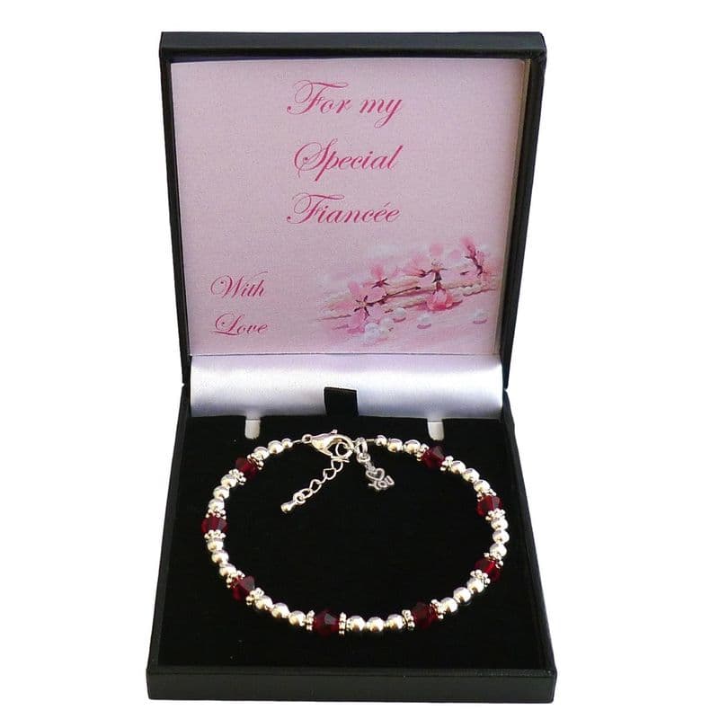 Birthstone Bracelet with I Love You Charm for Wife, Fiancée etc | Jewels 4 Girls
