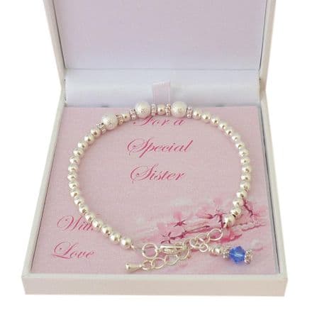 Birthstone Bracelet with Stardust Beads in Special Gift Box