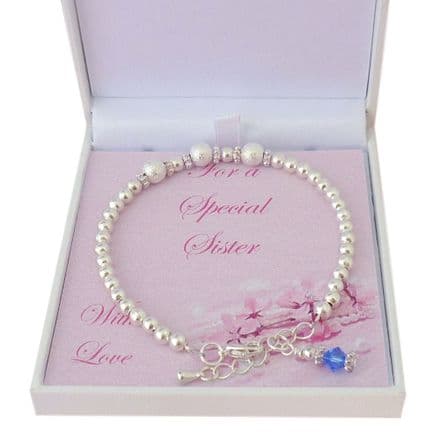Birthstone Bracelet with Stardust Beads in Special Gift Box